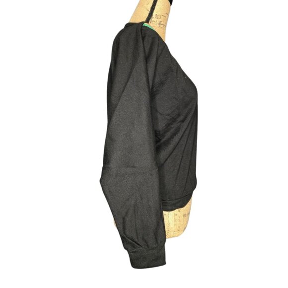 NWT Poof! Black classic V-neck pullover sweater Small - Picture 4 of 7